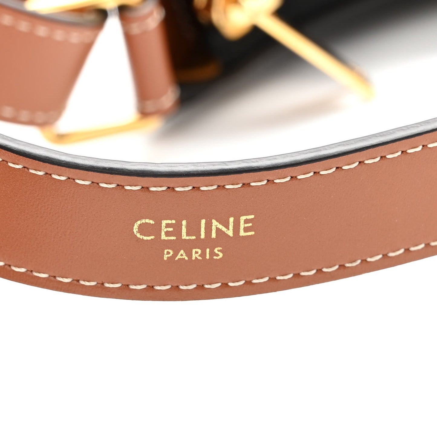 Triomphe Canvas Calfskin Ava Shoulder Bag Tan
