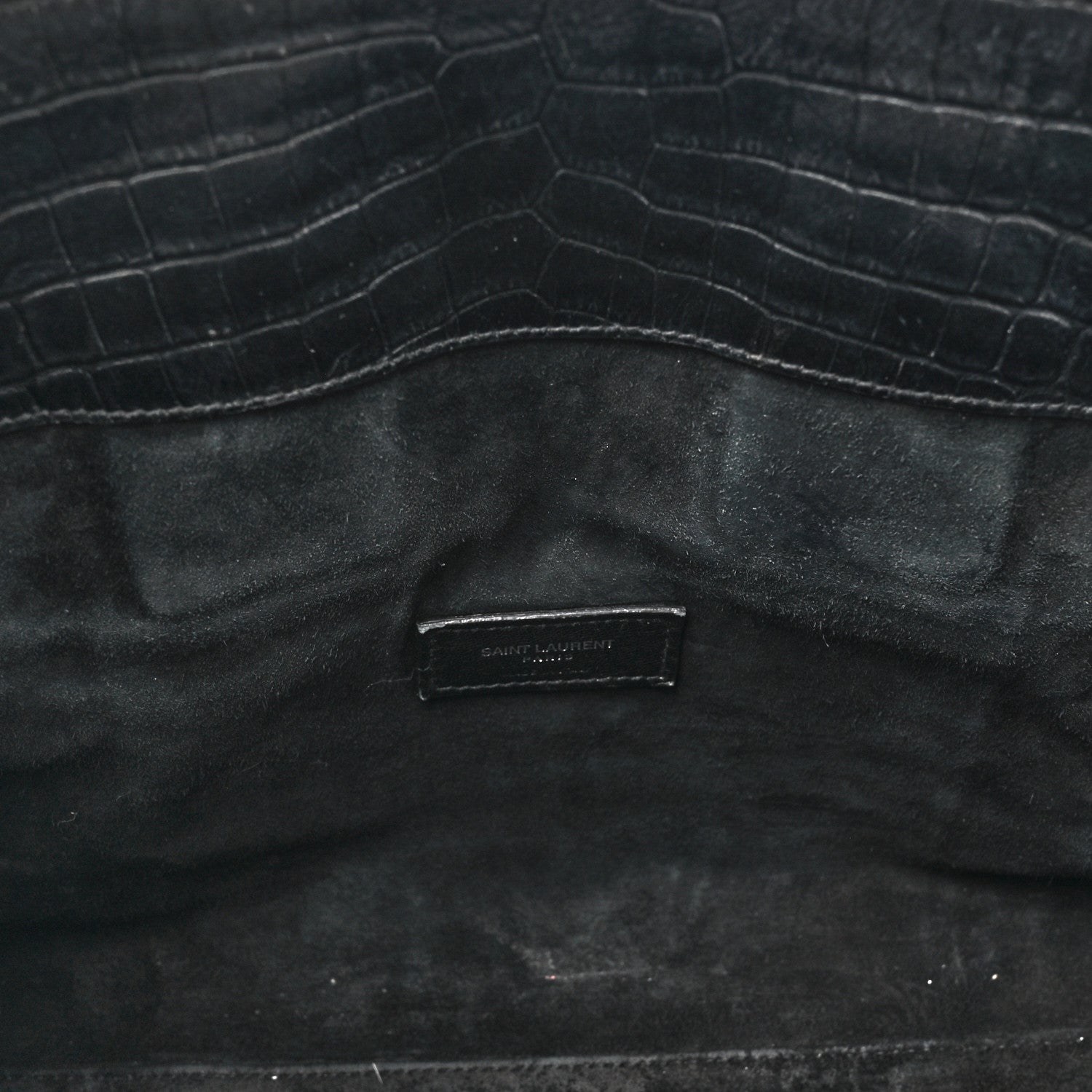 Saint Laurent Calfskin Crocodile Embossed Small Sac de Jour Black 18 of 20