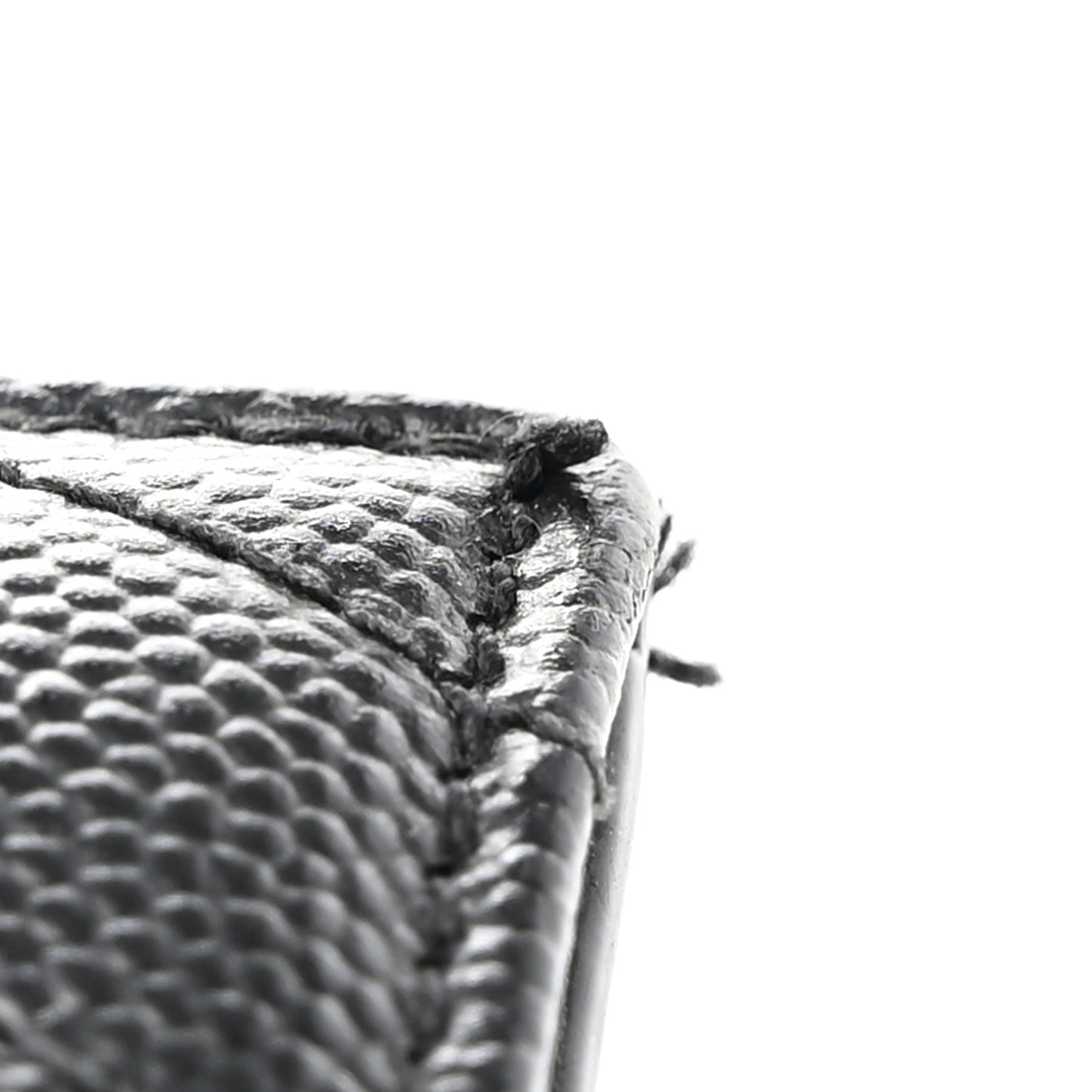 SAINT LAURENT Grain De Poudre Matelasse Chevron Monogram Fragments Zippered Card Case Black