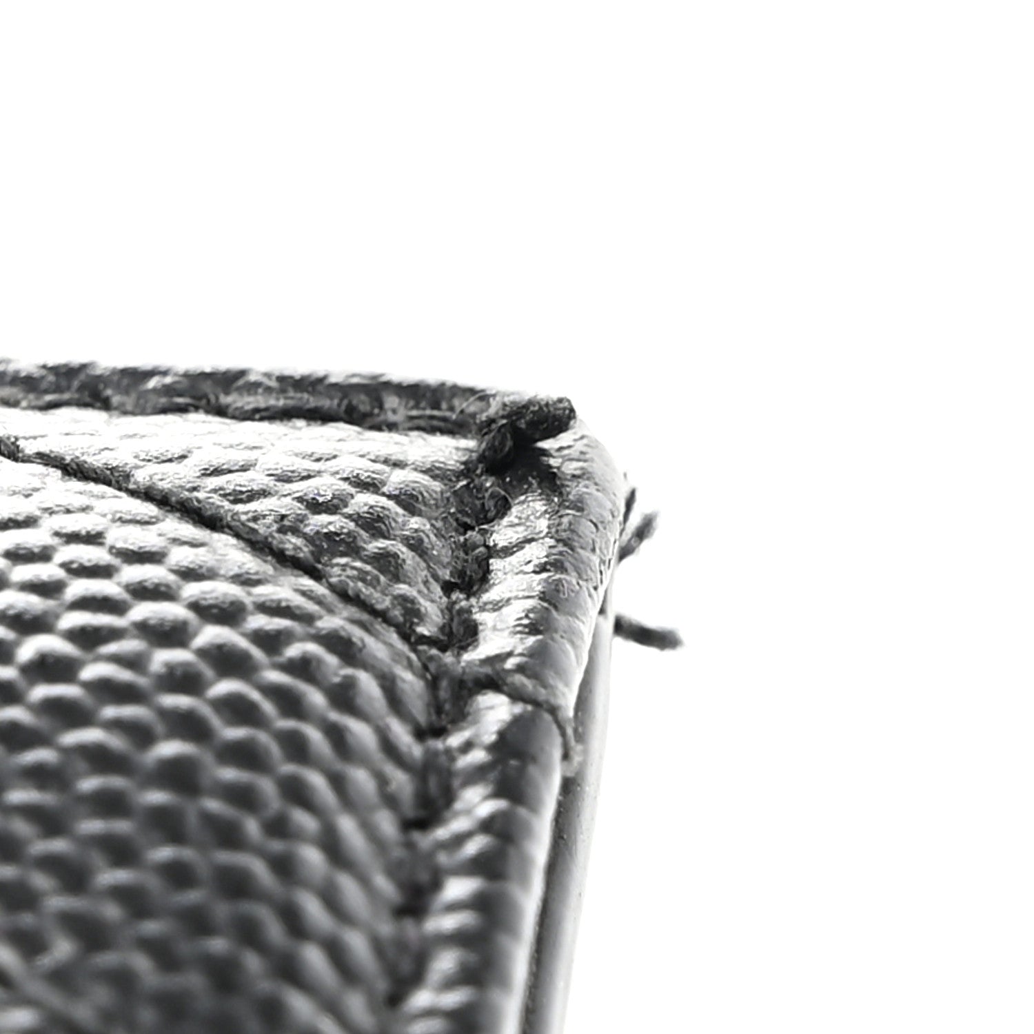 Saint Laurent SAINT LAURENT Grain De Poudre Matelasse Chevron Monogram Fragments Zippered Card Case Black 11 of 16