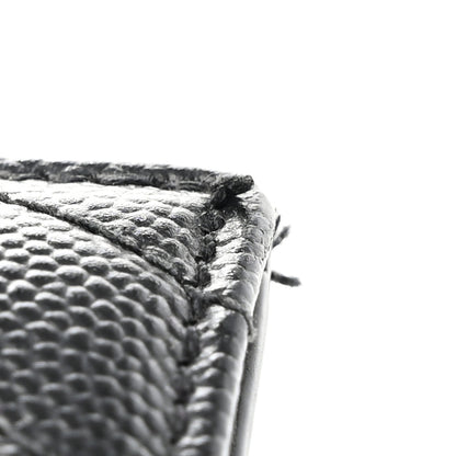 Saint Laurent SAINT LAURENT Grain De Poudre Matelasse Chevron Monogram Fragments Zippered Card Case Black 11 of 16