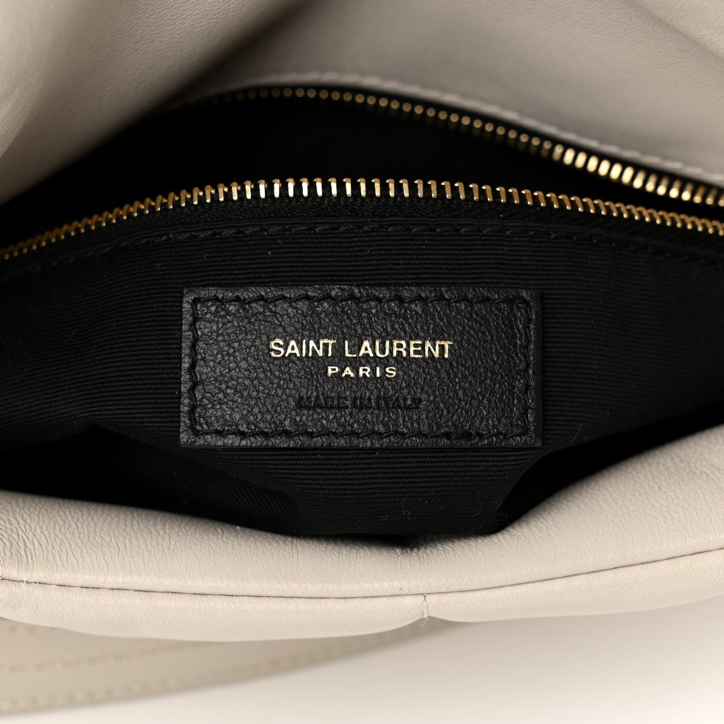 Lambskin Quilted Small Loulou Puffer Monogram Chain Satchel Crema Soft