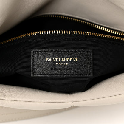 Saint Laurent Lambskin Quilted Small Loulou Puffer Monogram Chain Satchel Crema Soft 6 of 17