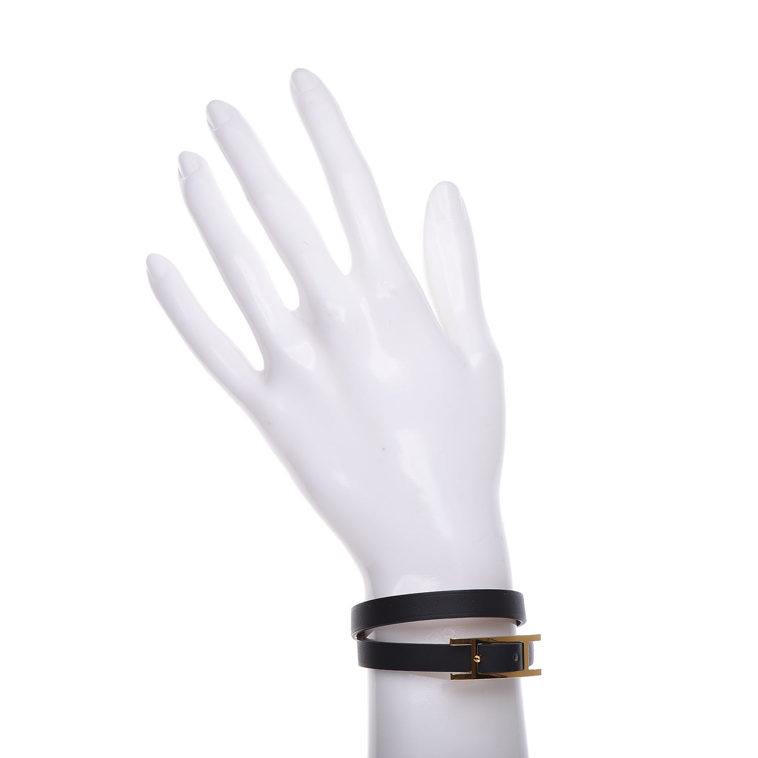 Hermes Chamonix Behapi Double Tour Bracelet T2 Black Fauve 2 of 4