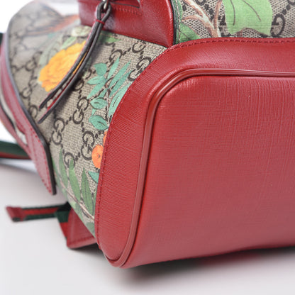Gucci GG Supreme Monogram Tian Web Small Day Backpack Beige Multicolor Red 10 of 11