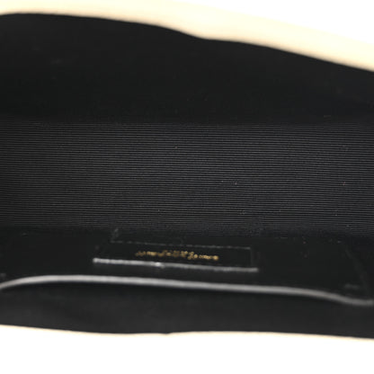 Saint Laurent Grain De Poudre Textured Mixed Matelasse Triquilt Small Monogram Satchel Crema Soft 5 of 11
