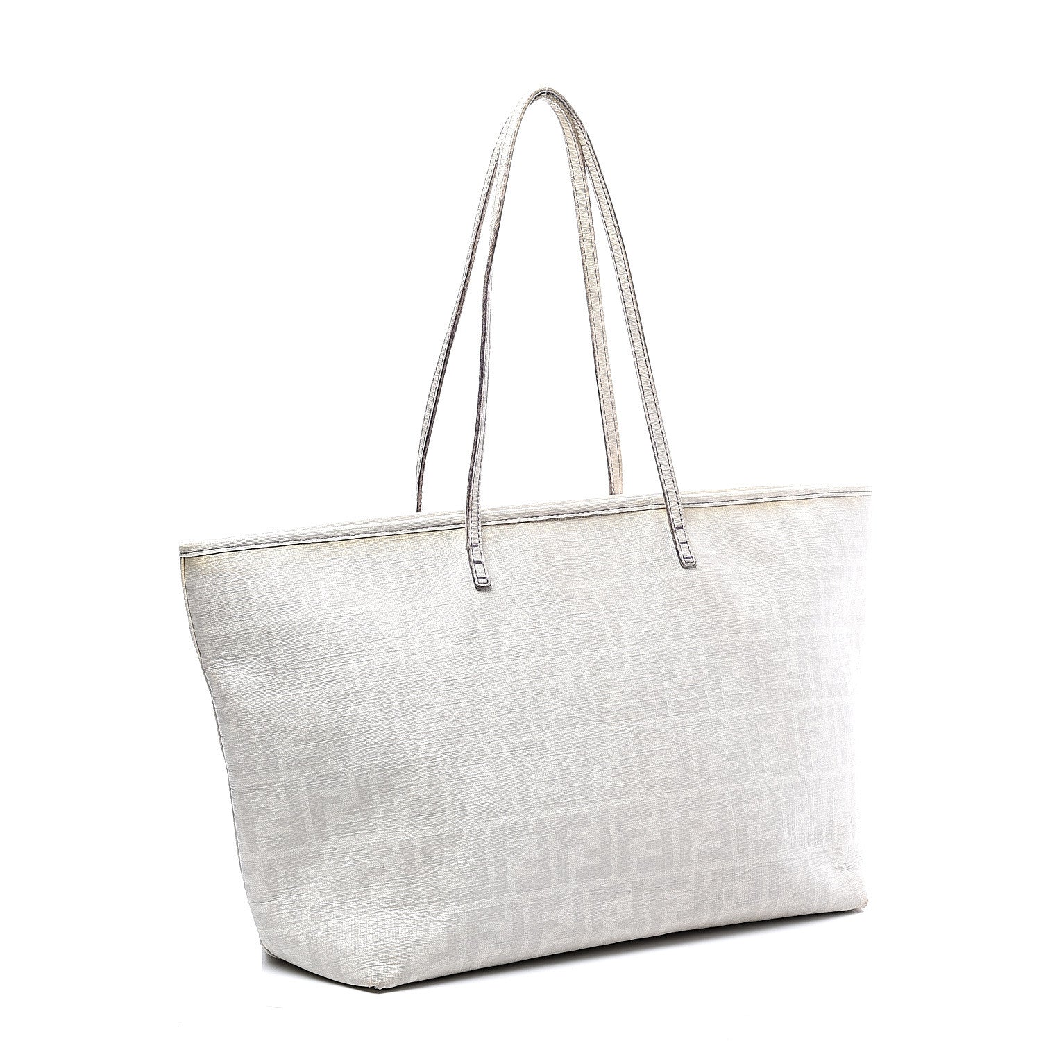 Fendi Zucca Spalmati Medium Roll Tote Bianco 2 of 16