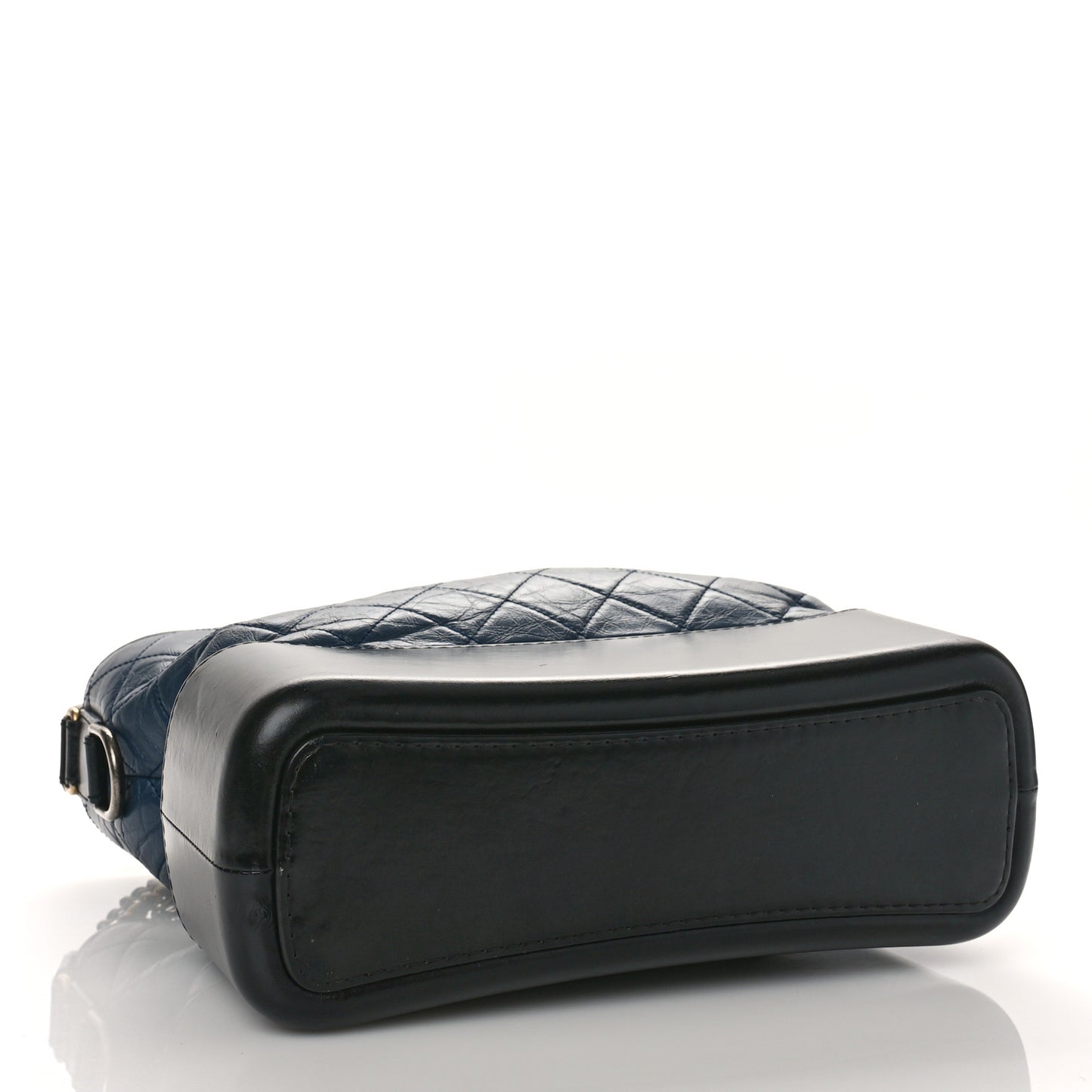 Aged Calfskin Quilted Medium Gabrielle Hobo Navy Black