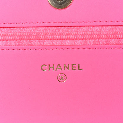 Chanel Patent Chevron Quilted Boy Wallet On Chain WOC Rose Pink 6 of 13