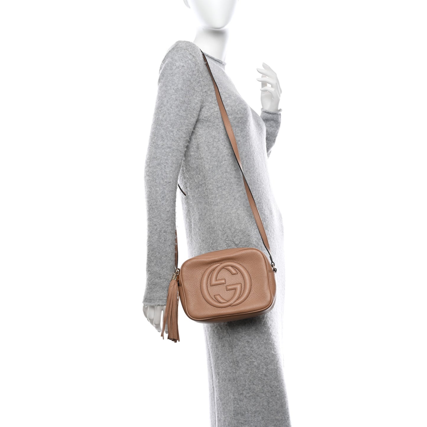 Pebbled Calfskin Small Soho Disco Bag Camelia