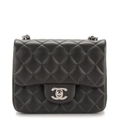 Chanel Lambskin Quilted Mini Square Flap Dark Grey 1 of 8