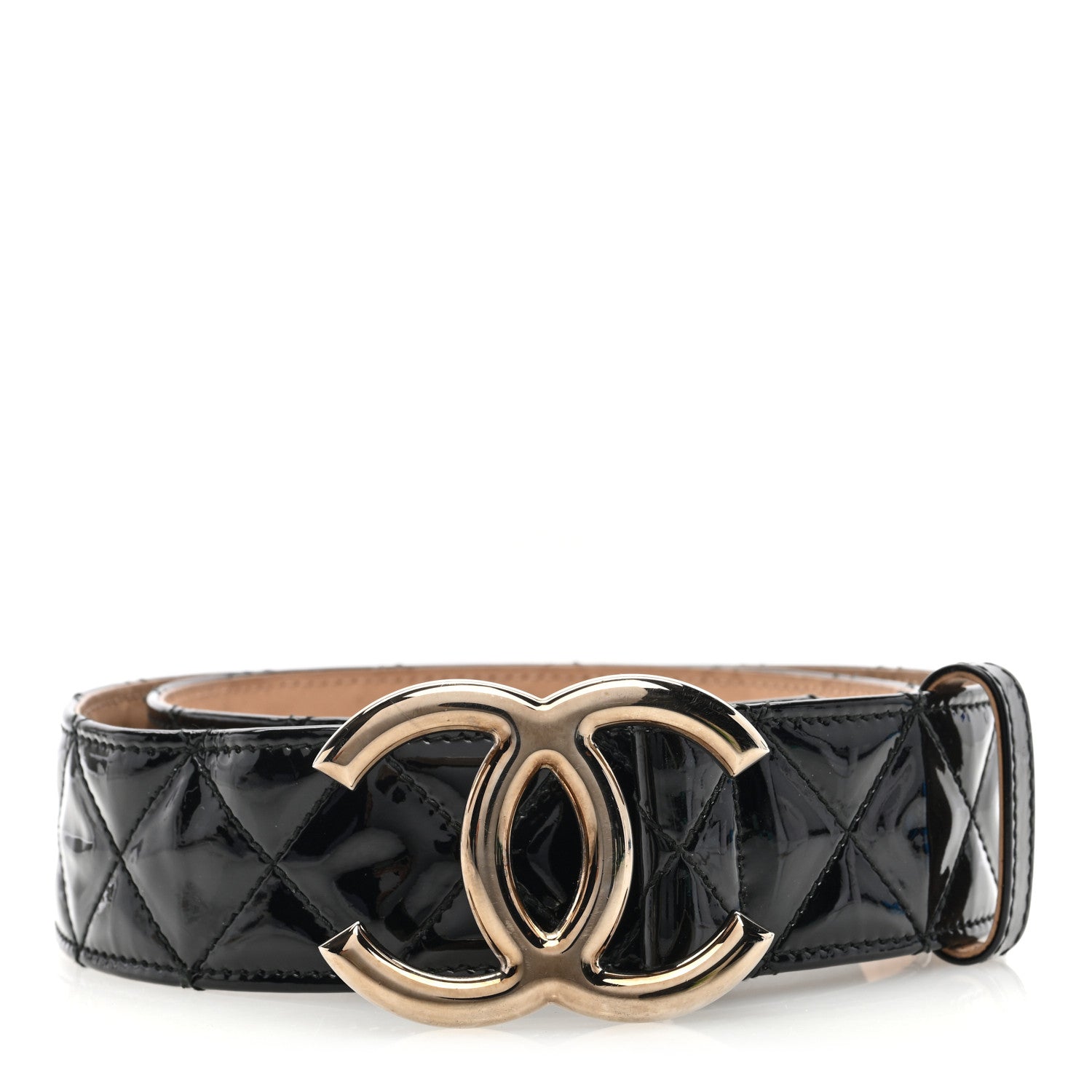 Chanel Patent Calfskin Quilted CC Belt 80 32 Black 1 of 6