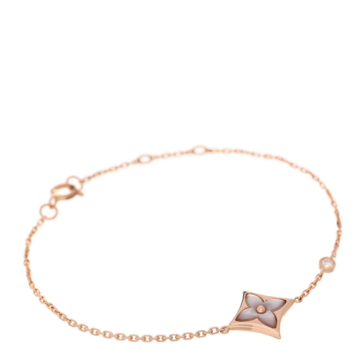 Louis Vuitton 18K Pink Gold Diamond Pink Mother of Pearl Color Blossom BB Star Bracelet 1 of 4