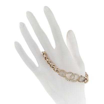 Chanel Glass Crystal CC Chain Bracelet Gold 2 of 4