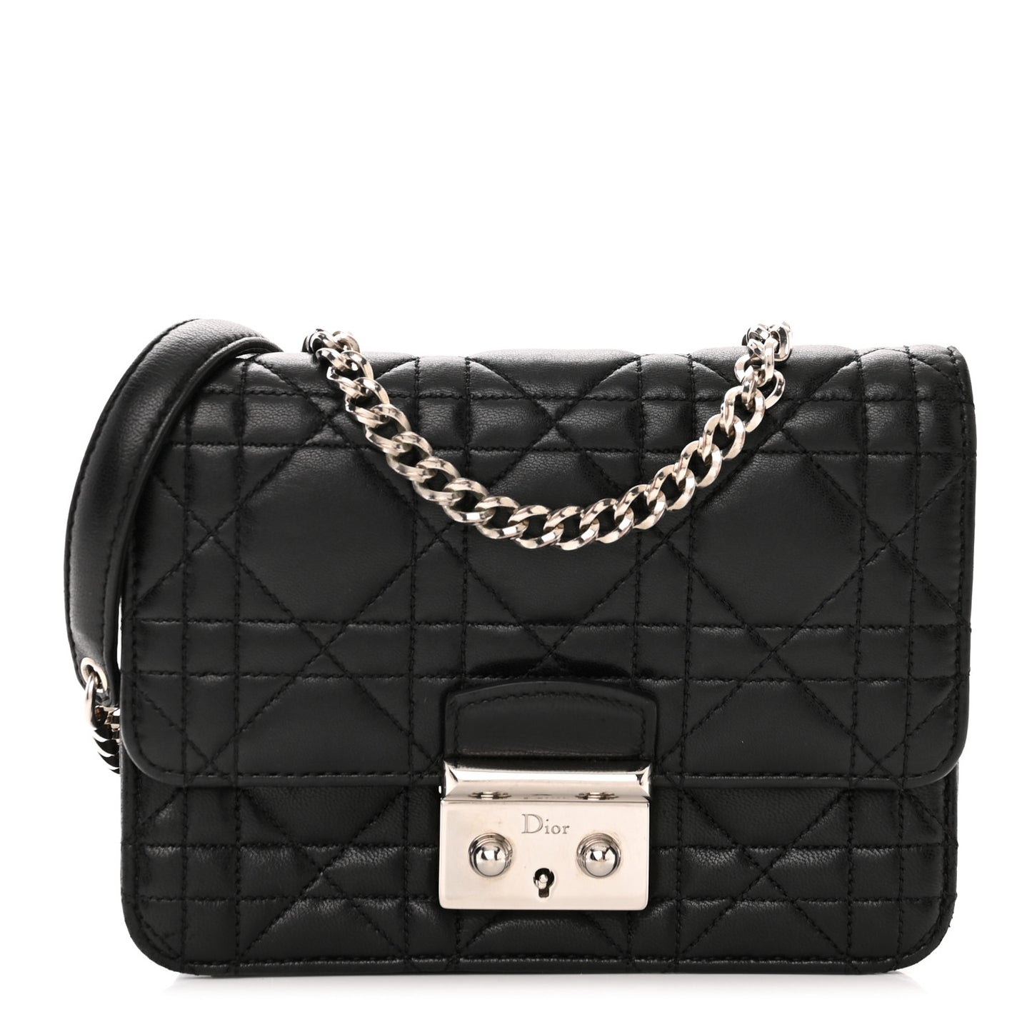Lambskin Cannage Mini Miss Dior Flap Black
