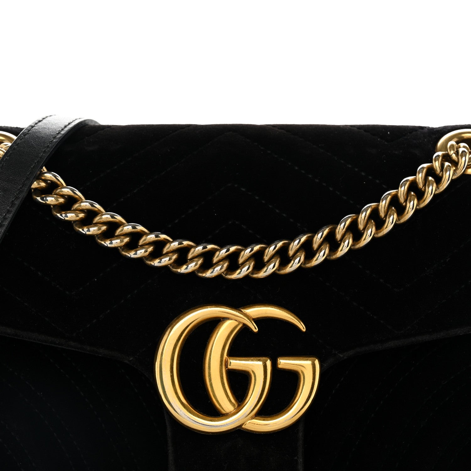 Gucci Velvet Matelasse Mini GG Marmont Shoulder Bag Black 8 of 12