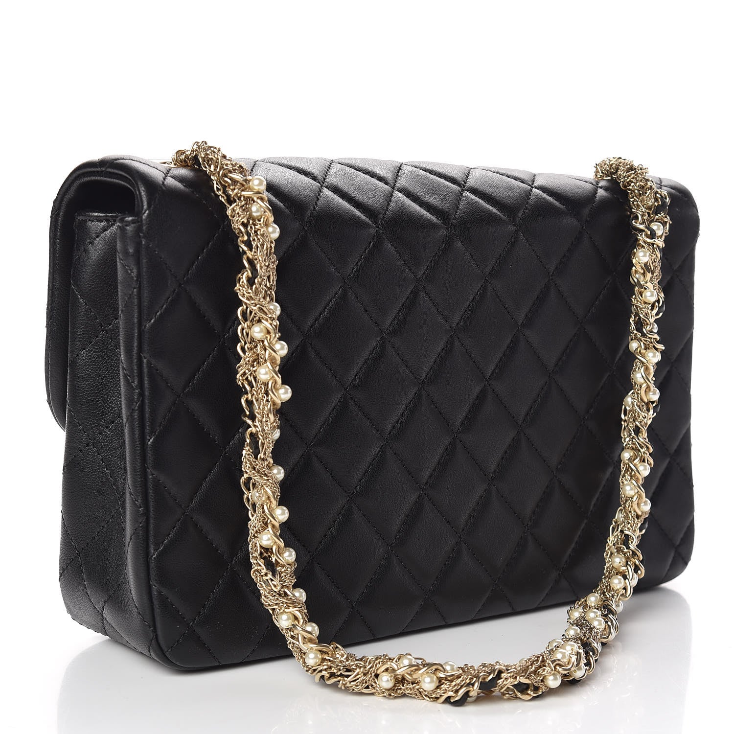 Chanel Lambskin Quilted Medium Westminster Pearl Flap Black 3 of 10