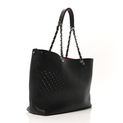 Chanel Perforated Grained Calfskin Large Shopping Tote Black 3 of 10