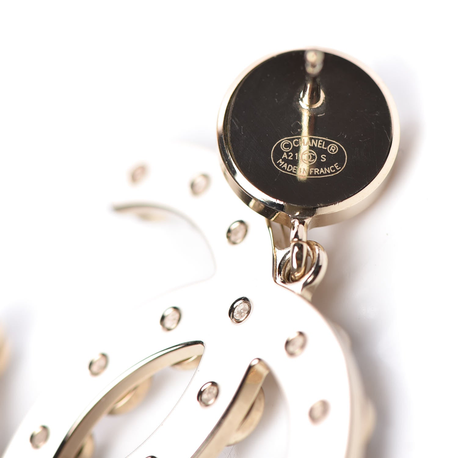 Chanel Pearl CC Drop Earrings Gold 4 of 5