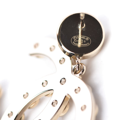 Chanel Pearl CC Drop Earrings Gold 4 of 5