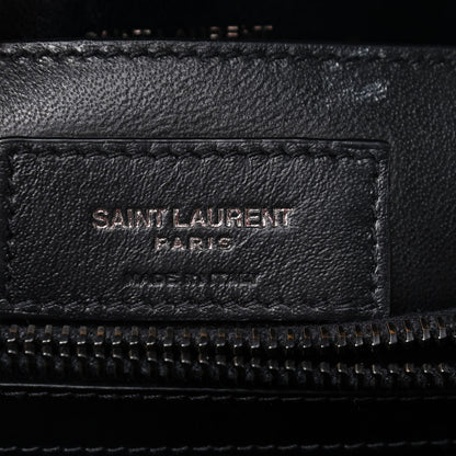 Saint Laurent Calfskin Y Quilted Monogram Small Loulou Chain Satchel Black 7 of 15