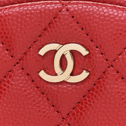 Chanel Caviar Quilted Zip Around Classic Coin Purse Dark Pink 8 of 8