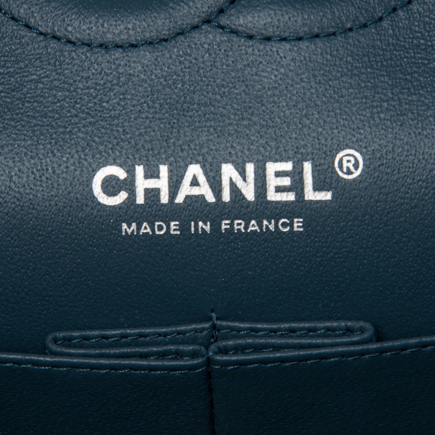 Lambskin Quilted Medium Double Flap Blue