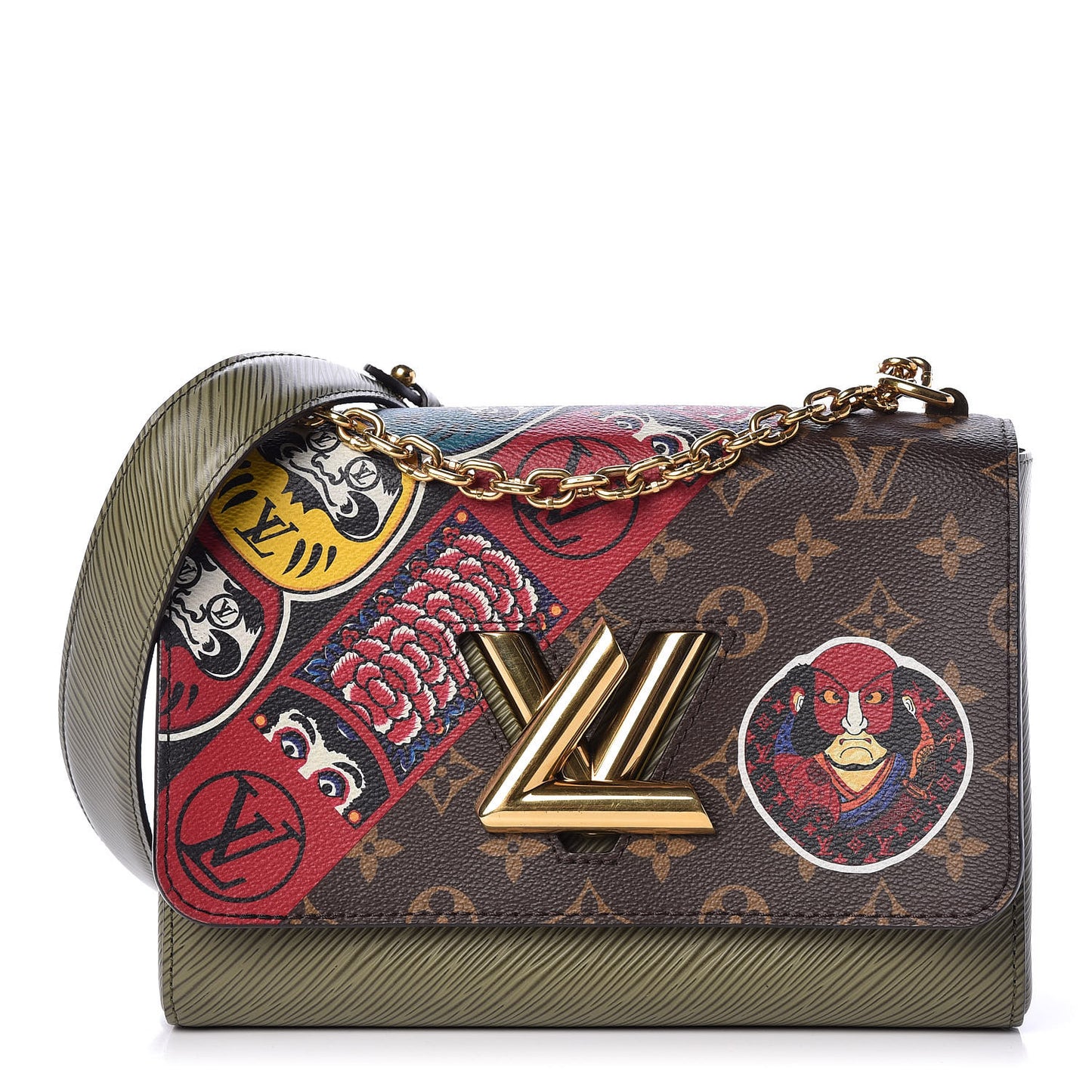 Epi Monogram Kabuki Twist Shoulder Bag MM Green