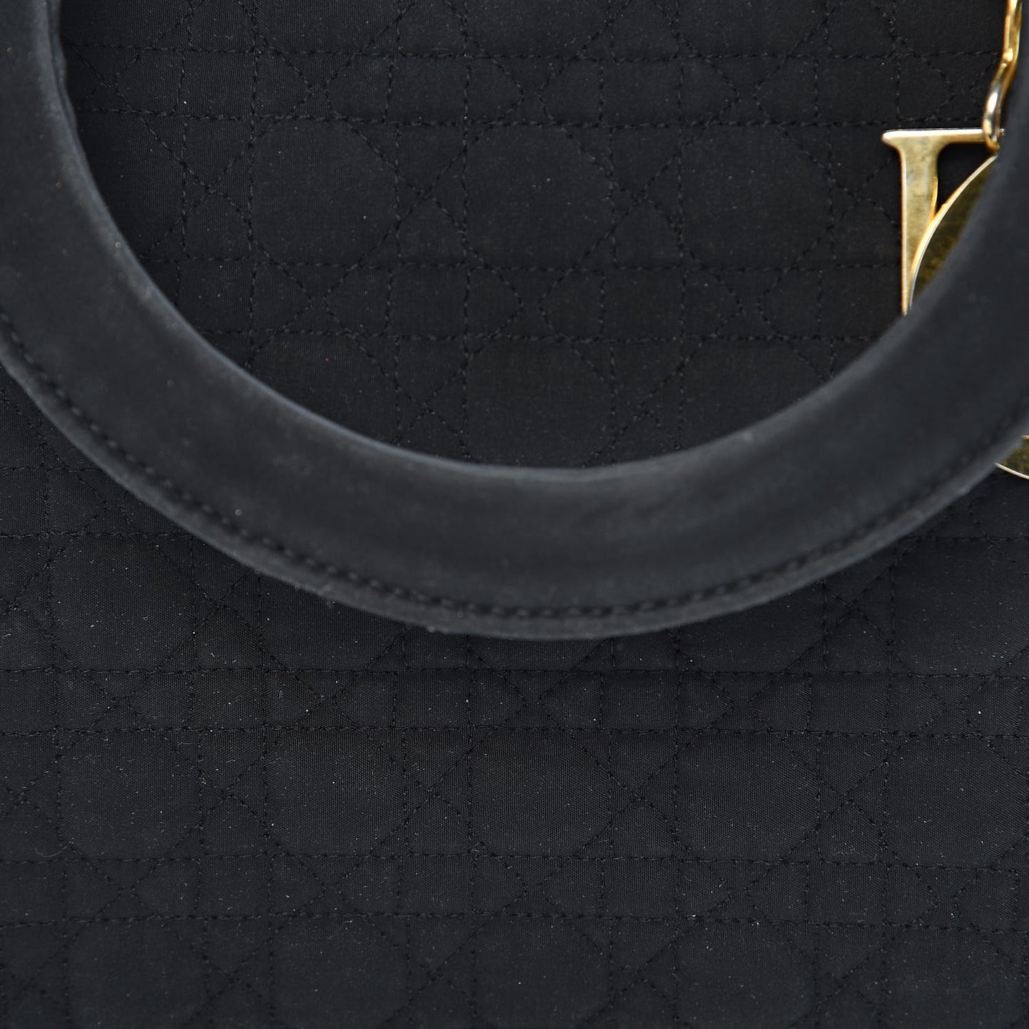 Nylon Cannage Medium Lady Dior Black