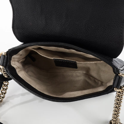 Gucci Pebbled Calfskin Small Soho Flap Crossbody Black 7 of 7