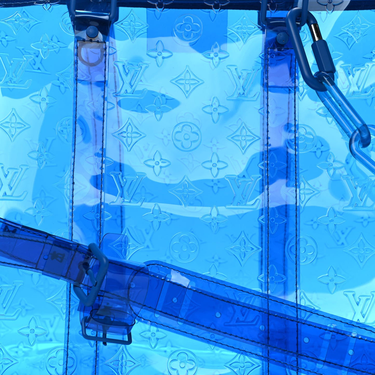PVC Monogram Keepall Bandouliere 50 Blue