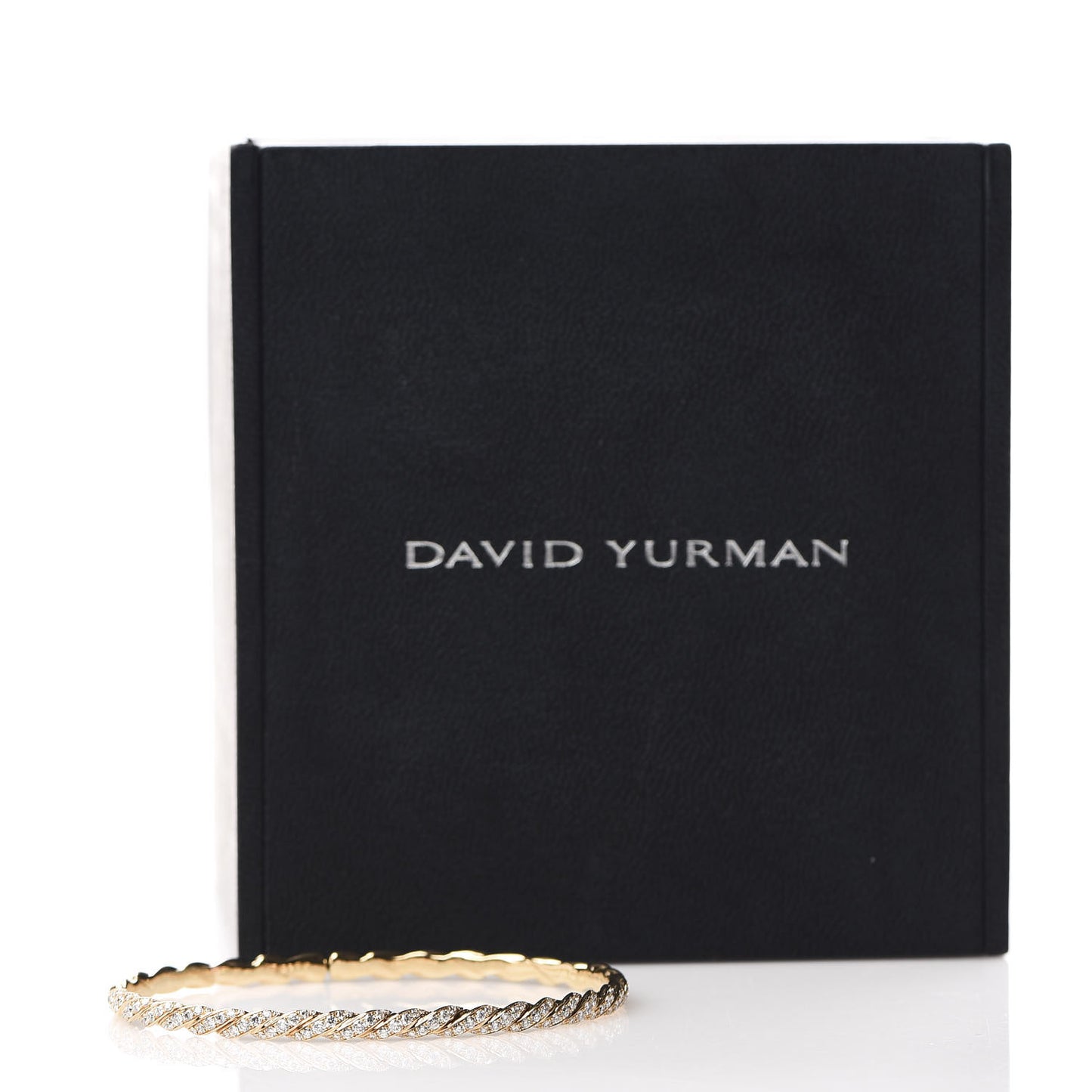 18K Yellow Gold Diamond 3.5mm Paveflex Single Row Bracelet
