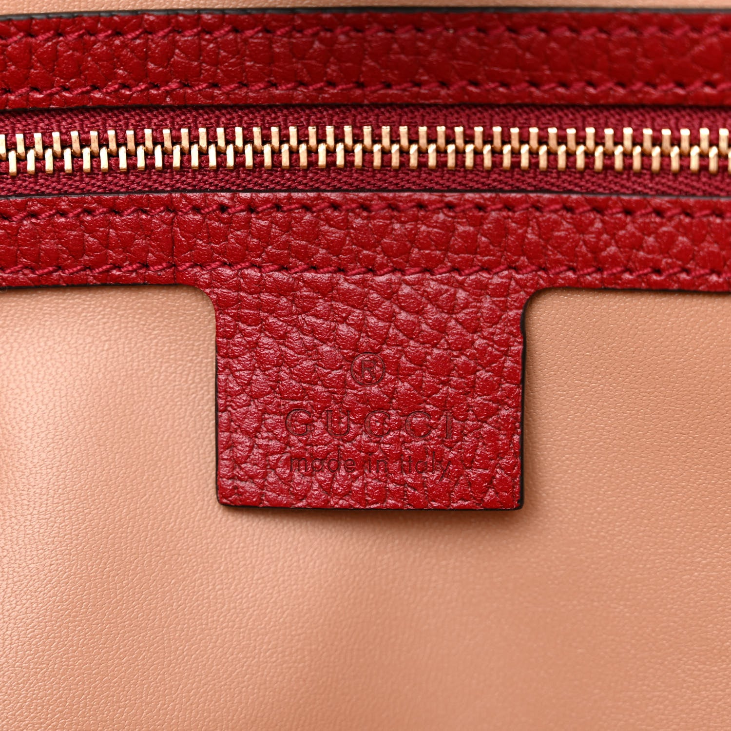 Gucci Straw Jacquard Dollar Calfskin GG Monogram Medium Ophidia Shopping Tote Natural New Cherry Red 6 of 11
