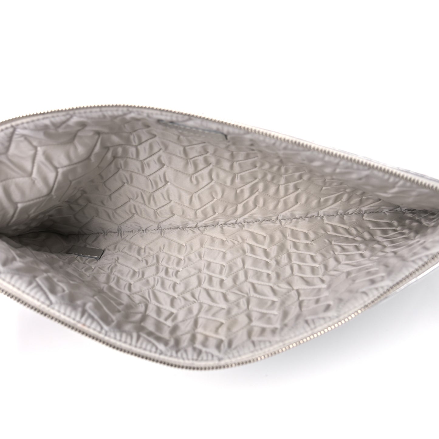 Metallic Lambskin Chevron Quilted Large Cosmetic Case