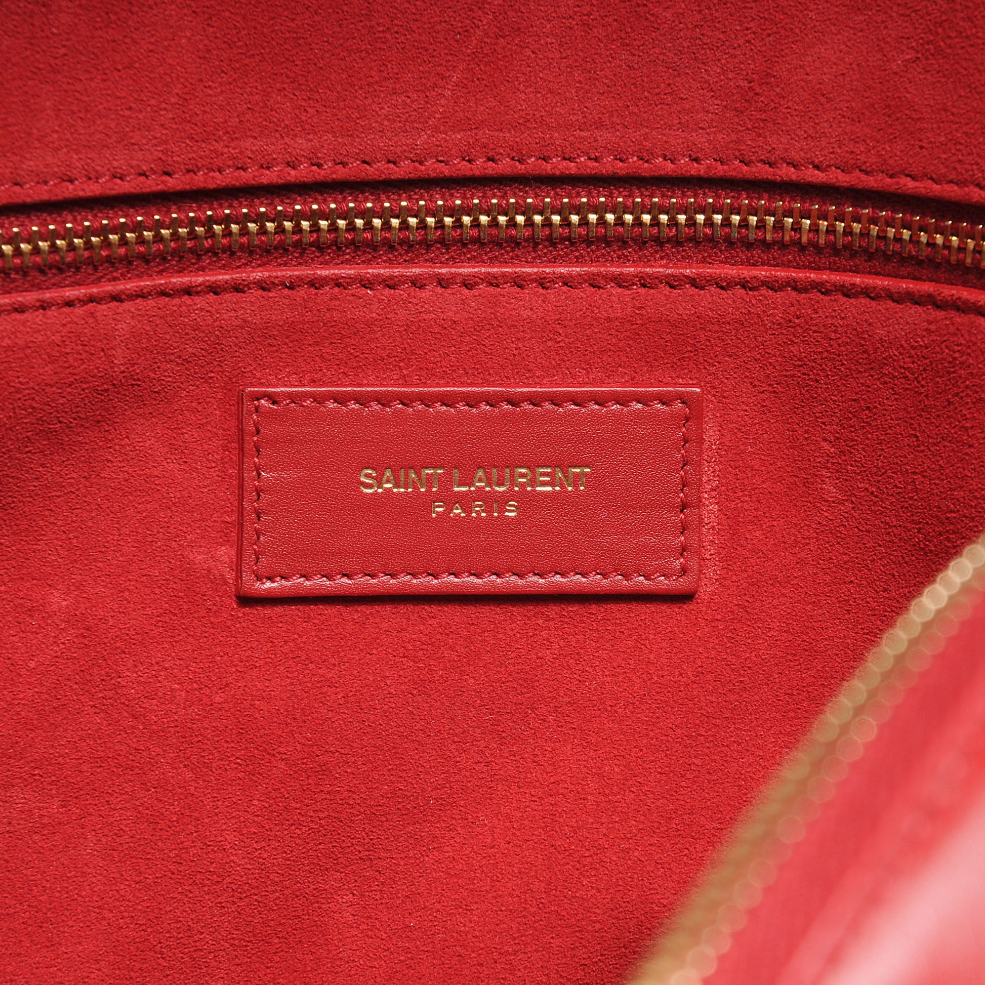 Saint Laurent Lambskin Classic Duffle 12 Bag Red 6 of 7