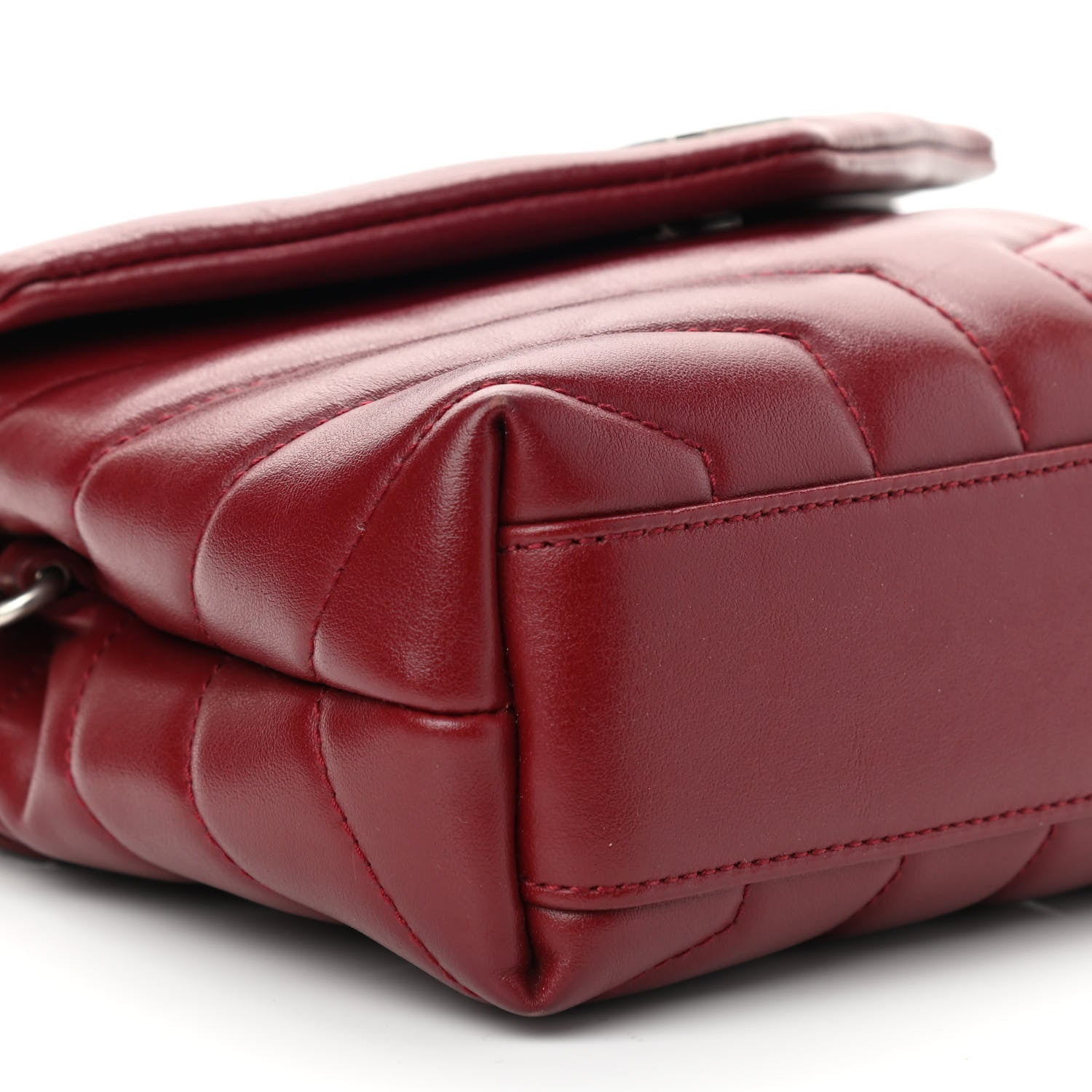 Saint Laurent Calfskin Y Quilted Monogram Toy Loulou Crossbody Bag Rouge 6 of 8
