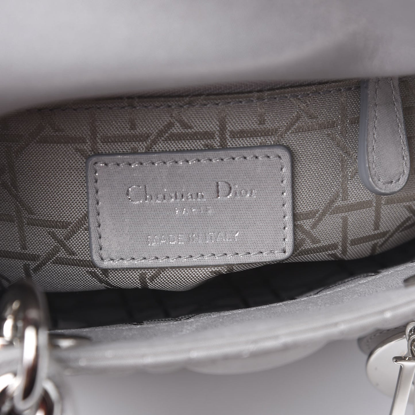 Lambskin Cannage Mini Lady Dior Grey