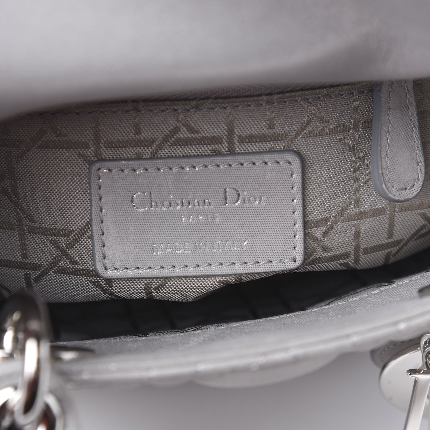 Christian Dior Lambskin Cannage Mini Lady Dior Grey 7 of 12