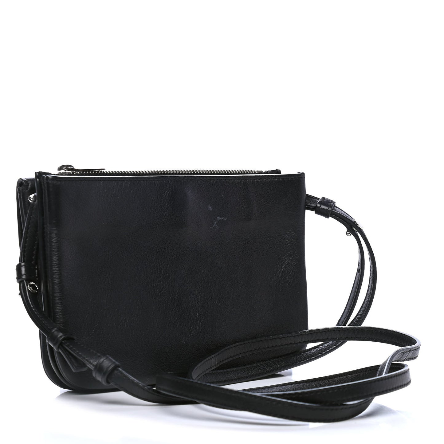 Calfskin Monogram Tri Pocket Crossbody Bag Black