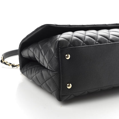 Chanel Caviar Quilted Small Coco Handle Flap Black 6 of 10