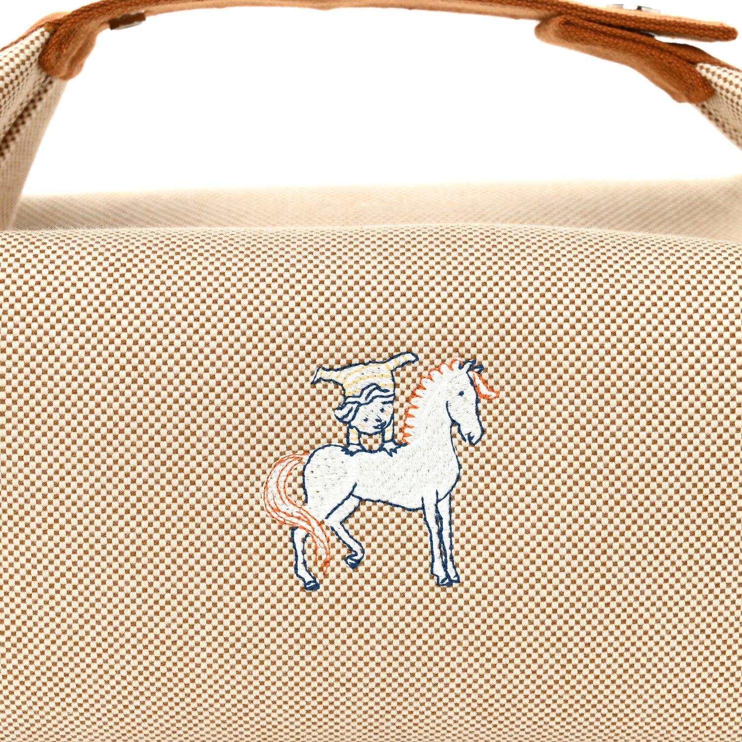 Hermes Canvas Large Bride-A-Brac Cabriole Case Biscuit 1843662