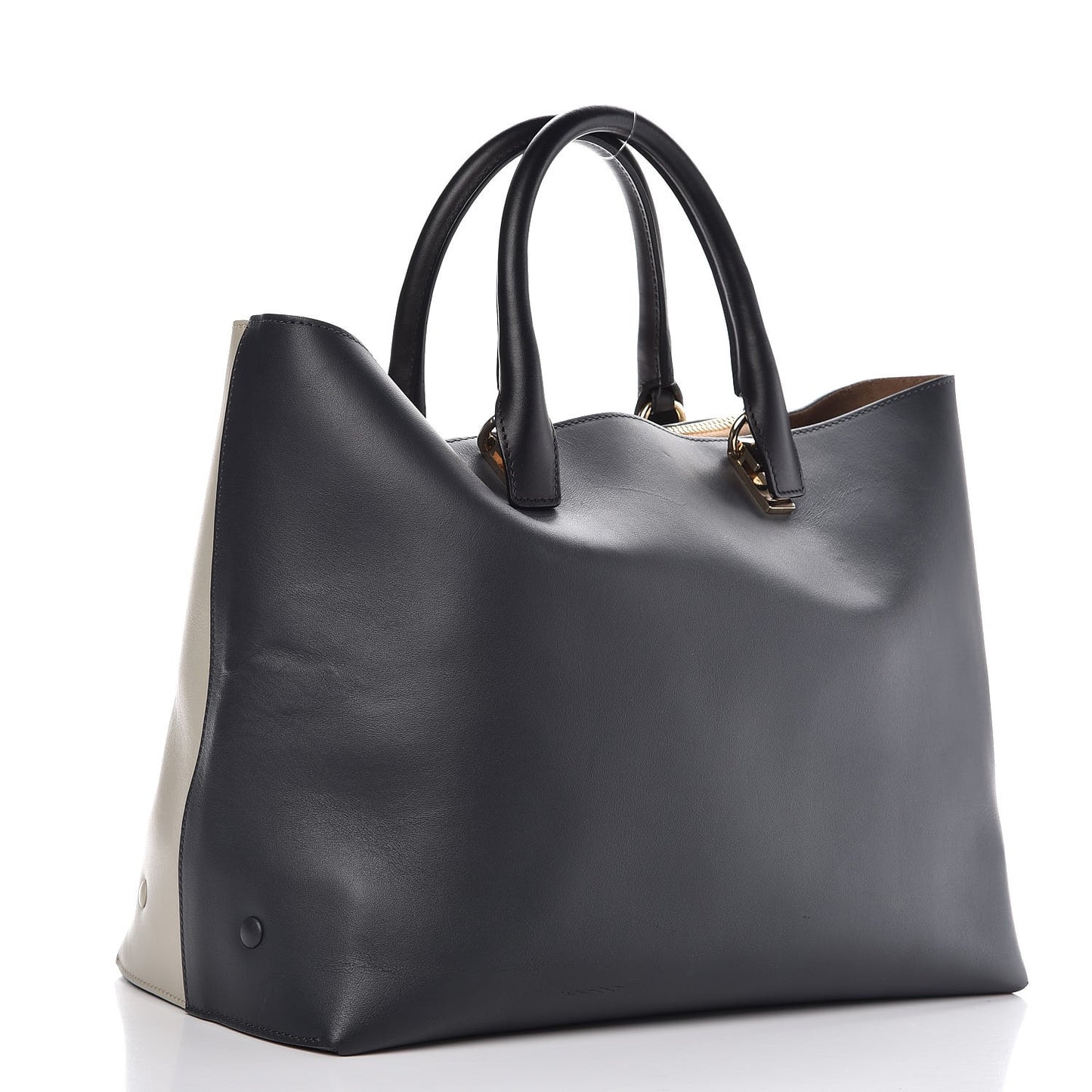 Smooth Calfskin Baylee Tote Beige Black