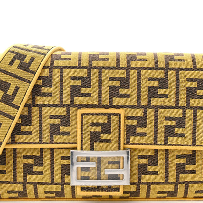 Fendi x FRGMT Woven Fabric Jacquard FF Embroidered Baguette Mimosa 8 of 11