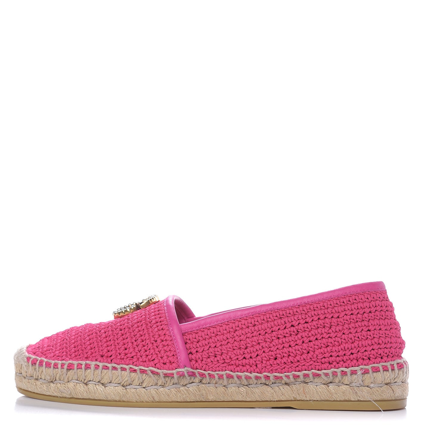 Cotton Crochet Pearly GG Marmont Espadrilles 37 Cyclamen Rose