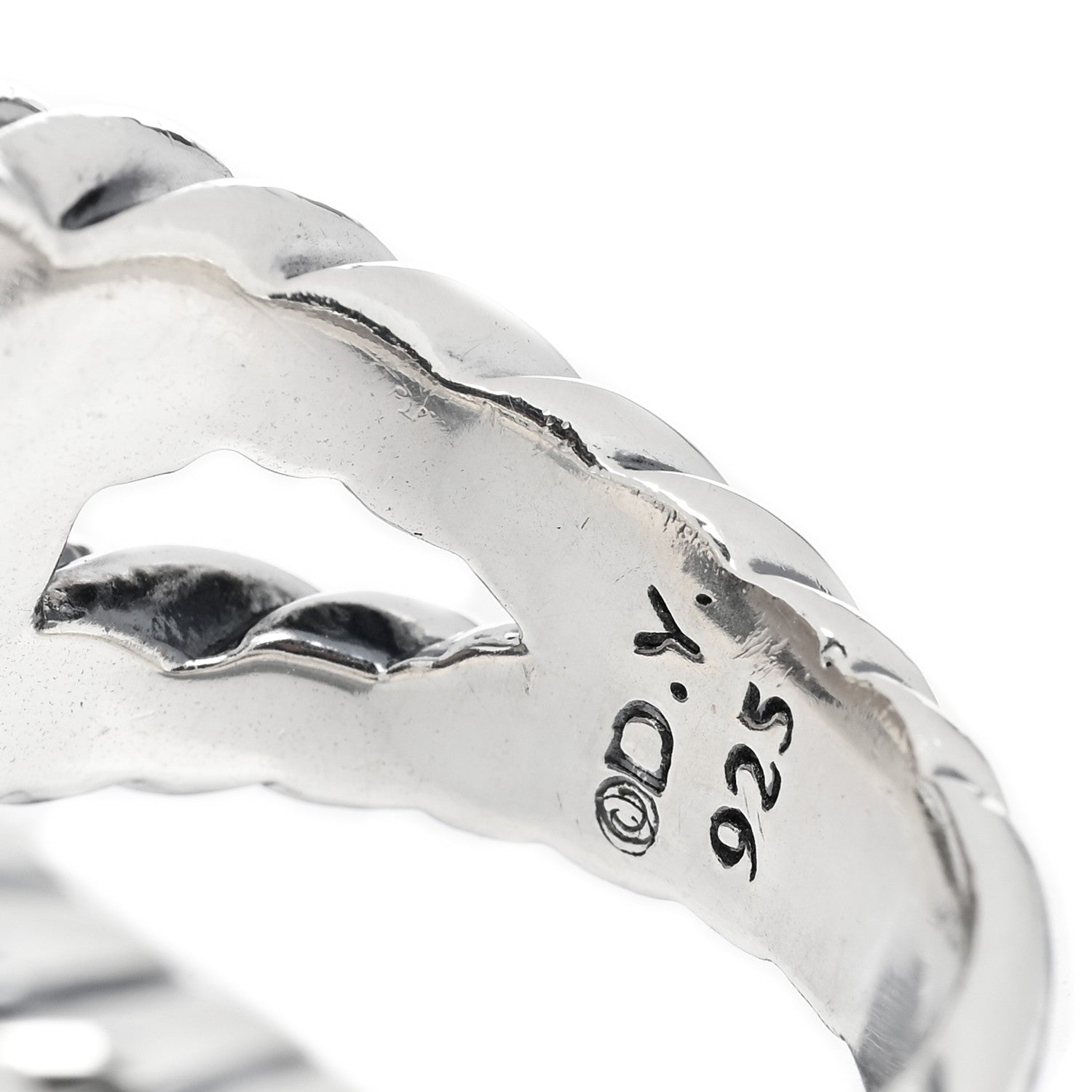 David Yurman Sterling Silver Diamond Smoky Quartz 14mm Albion Ring 52 6 4 of 4