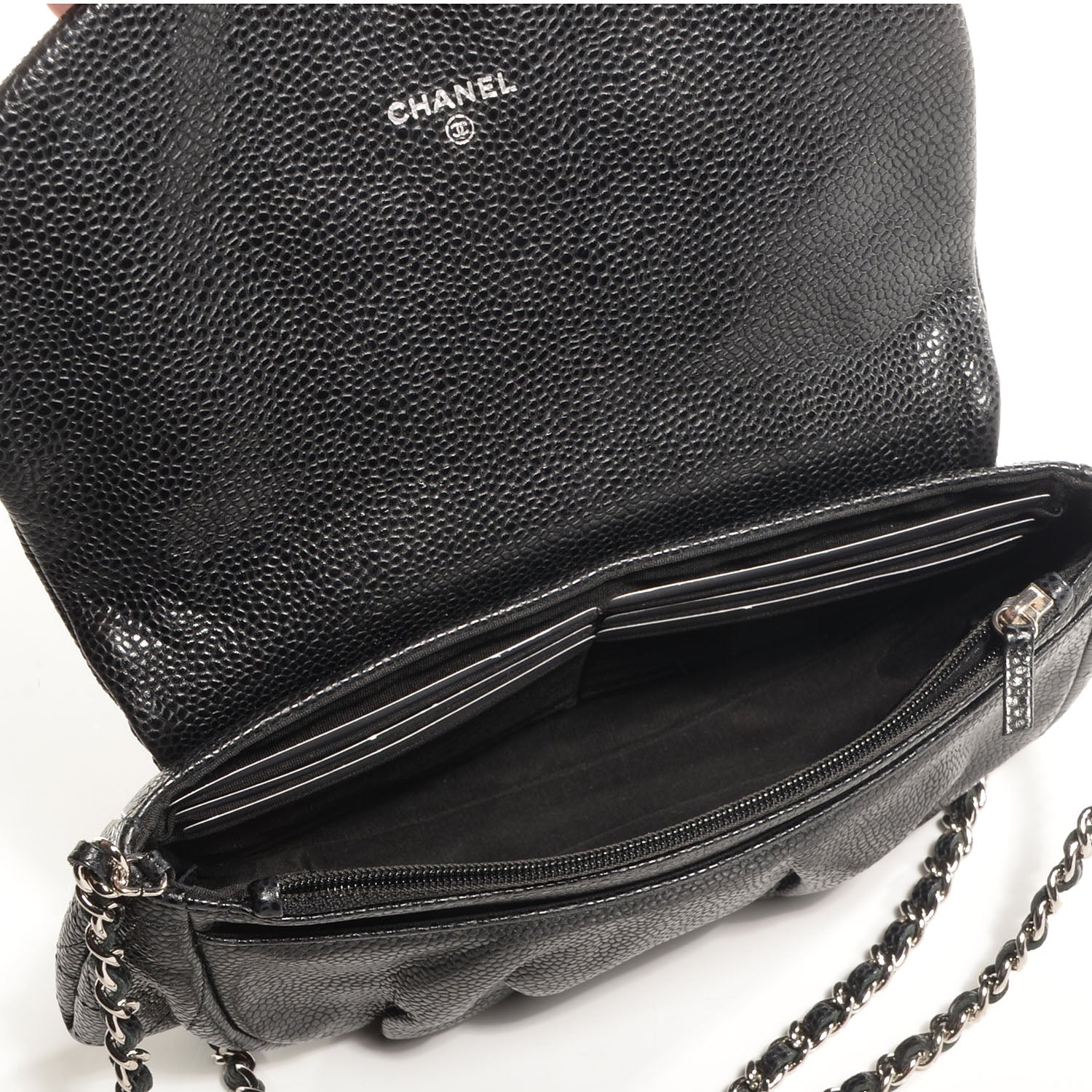 Chanel Caviar Half Moon Wallet On Chain WOC Black 5 of 8