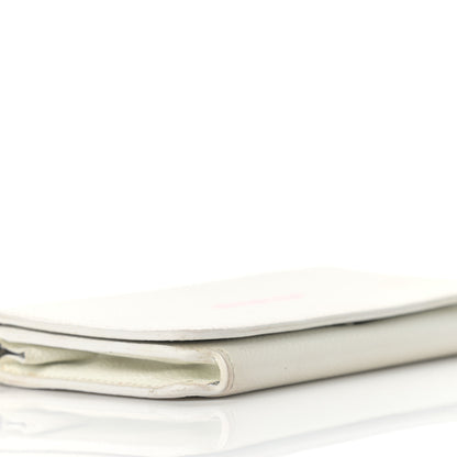 Balenciaga Grained Calfskin Logo Cash Phone Holder Wallet On Chain White Fluo Pink 9 of 14