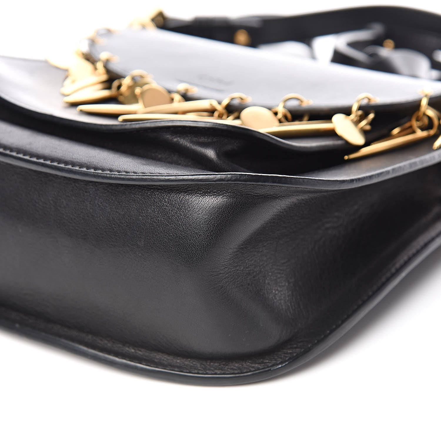 Chloe Calfskin Small Charm Hudson Shoulder Bag Black 10 of 13