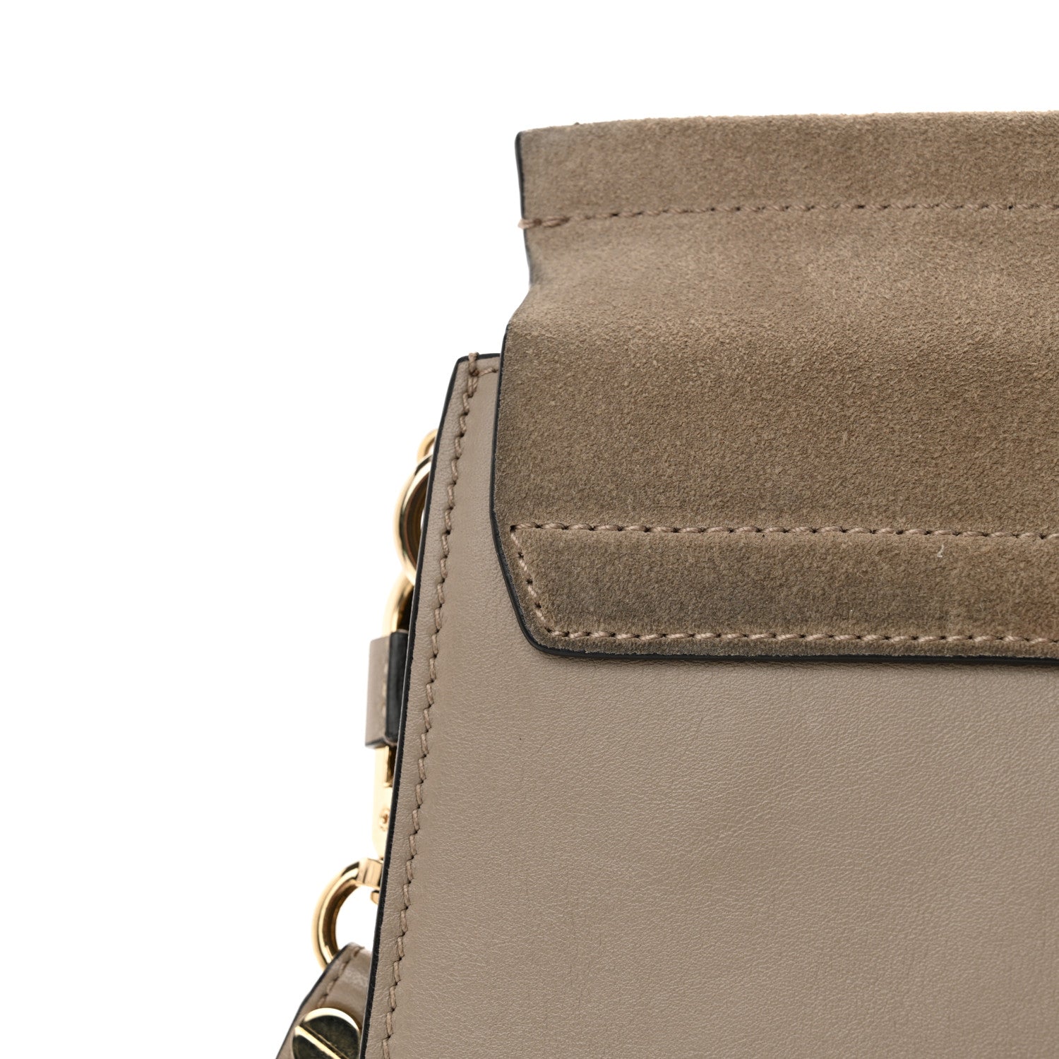 Chloe Calfskin Suede Medium Faye Shoulder Bag Motty Grey 11 of 11