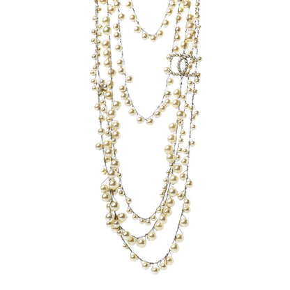 Chanel Pearl CC Long Multistrand Necklace Gold 1 of 5